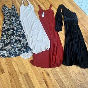 Vici Floral, Cream, Red, and Black Maxi Dresses